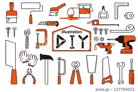 色々な工具のイラストセット 127784022