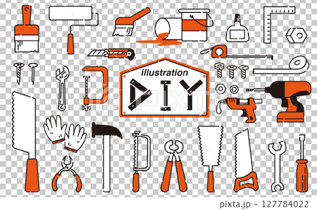 色々な工具のイラストセット 127784022