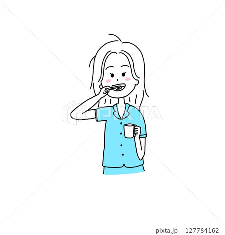 歯磨きする女性 127784162