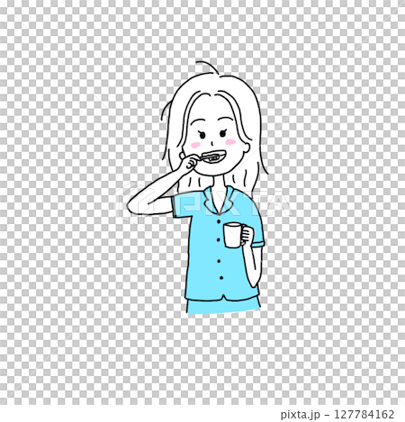 歯磨きする女性 127784162