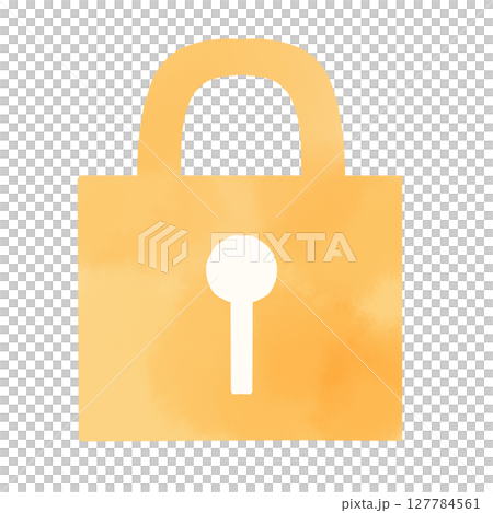 水彩風格鑰匙圖示/鎖標記插圖 127784561