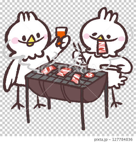 一隻白鳥燒烤的插圖 127784836