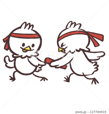 バトン渡す白い鳥のイラスト 127784919