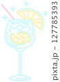 Neon Glow Summer Cocktail Line Art Illustration	 127785393