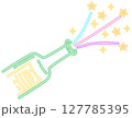 Neon Glow Champagne Bottle with Stars Illustration 127785395