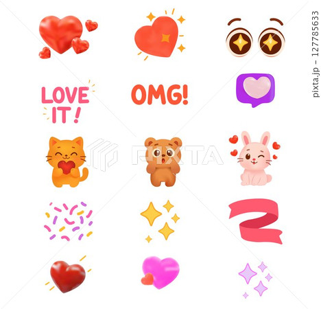 Cute Social Media Stickers Pack 127785633