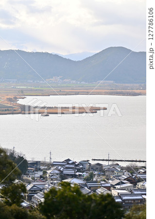 滋賀県 安土城跡 天主跡からの眺め 滋賀県 安土城跡 天主跡からの眺め 127786106