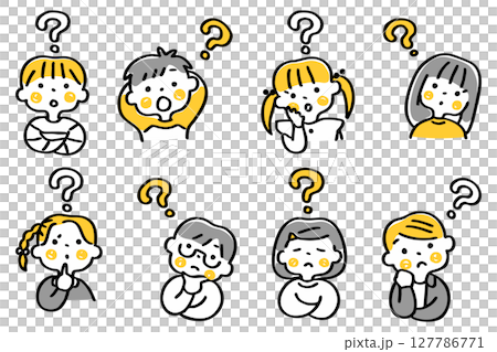 Illustration set of children with doubts② 127786771