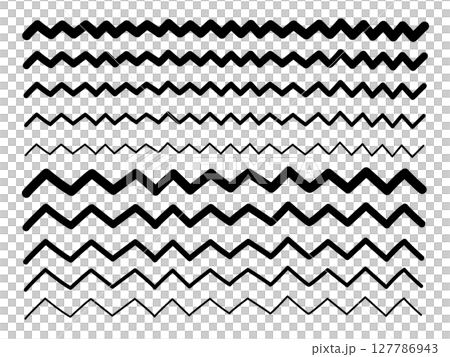 手書きのジグザグパターン素材 127786943