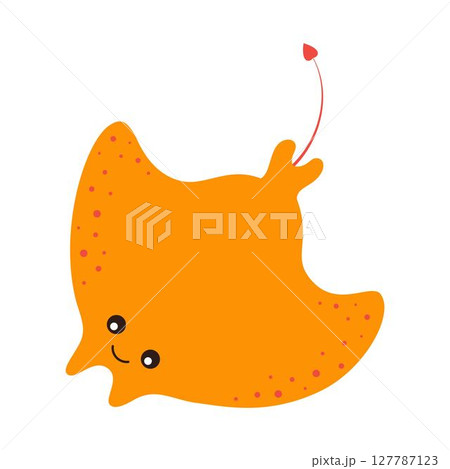 cute stingray isolated on white cute stingray isolated on white 127787123