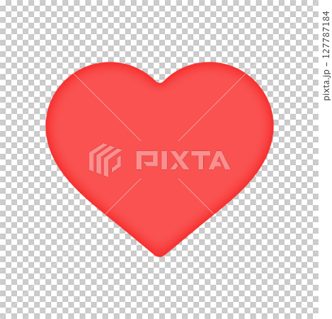 Simple and cute red heart-shaped icon - Image material for love, romance, Valentine's Day 127787184