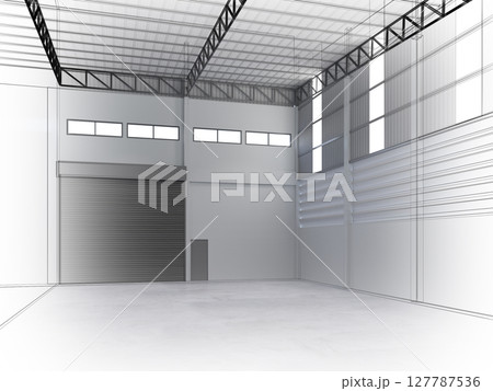 3d rendering of interior warehouse 127787536