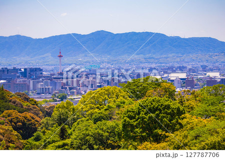 【京都風景】清水寺と京都市街の美しい遠景 【京都風景】清水寺と京都市街の美しい遠景 127787706