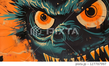 Monster Movie Poster! Bold, eye-catching design that captivates and conveys the thrilling film experience. 127787997