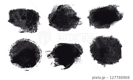 Black Ink Brush Stroke. Isolated on White Background. A bold black brush stroke with rough texture, isolated on a white background. Black Ink Brush Stroke. Isolated on White Background. A bold black brush stroke with rough texture, isolated on a white background. 127788908