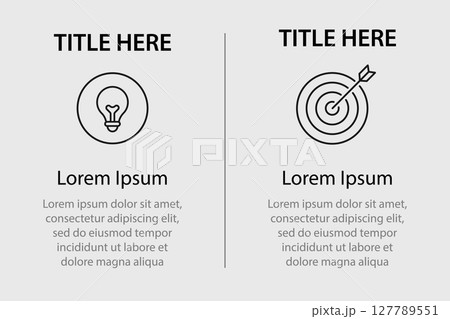 Minimal business infographic with idea and goal icons 127789551