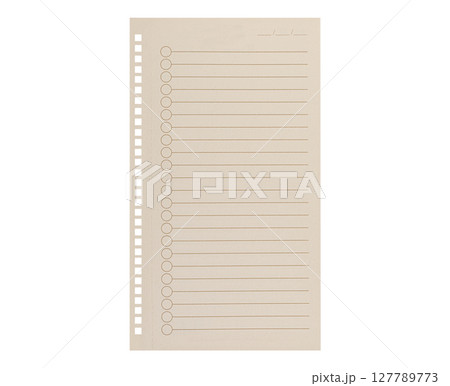 Lined Notebook with Spiral Binding White Isolated View Lined Notebook with Spiral Binding White Isolated View 127789773