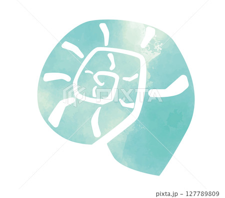 貝殻の水彩イラスト4 127789809