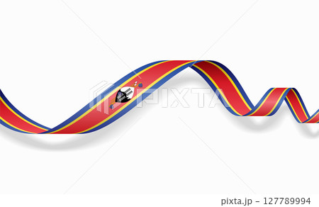 Eswatini flag wavy abstract background. Vector illustration. 127789994