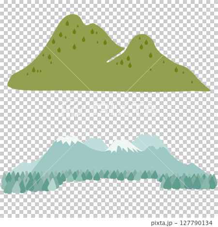 山の稜線のイラストセット 山の稜線のイラストセット 127790134