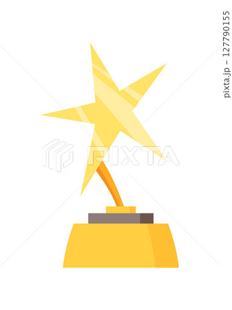 Awards cup icon. Trophy symbol, winners cup, for first place. Champions trophy, 1st prize reward. Symbol of victory in sporting event, competition. Vector cartoon illustration 127790155
