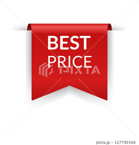 Corner or ribbons icon. Product red banner, price shopping tag. Promotion sale badge, special offer sticker. Discount and price offer concept. Vector sticker template Corner or ribbons icon. Product red banner, price shopping tag. Promotion sale badge, special offer sticker. Discount and price offer concept. Vector sticker template 127790168