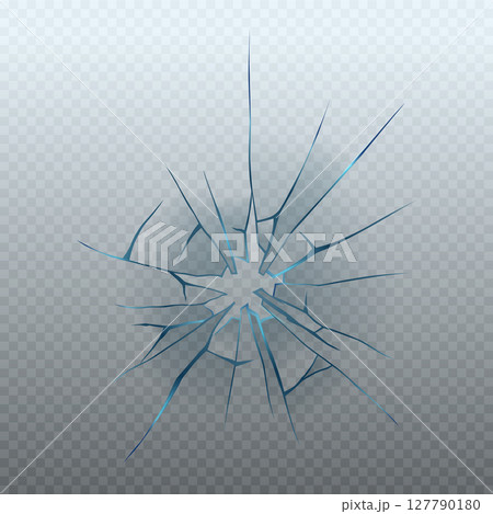 Realistic glass crack isolated on transparent background. Vector illustration of broken window, monitor display, gadget screen, car windshield, gunshot effect. Accident design element Realistic glass crack isolated on transparent background. Vector illustration of broken window, monitor display, gadget screen, car windshield, gunshot effect. Accident design element 127790180