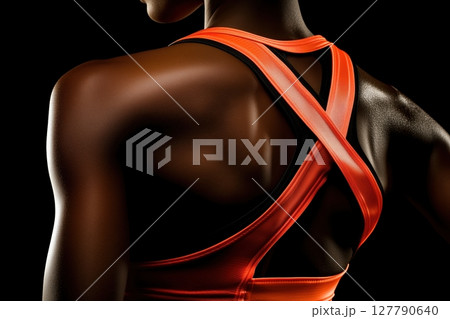 A close-up of a muscular female athlete A close-up of a muscular female athlete 127790640