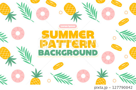 Various summer pattern background template 127790842