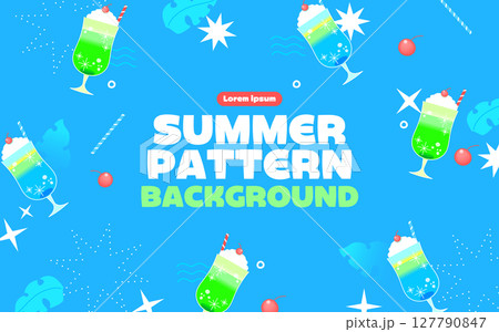 Various summer pattern background template Various summer pattern background template 127790847
