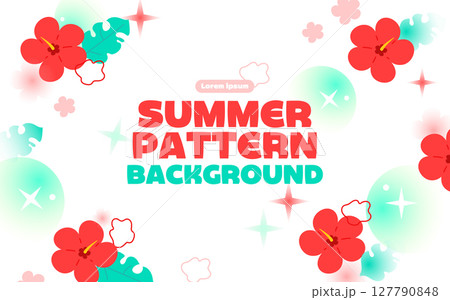 Various summer pattern background template 127790848