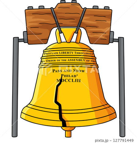 4th of July Liberty Bell Cartoon Colored Clipart 4th of July Liberty Bell Cartoon Colored Clipart 127791449
