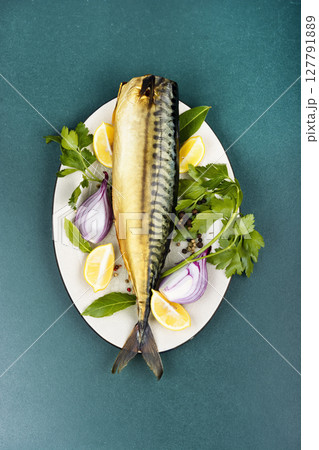 Whole smoked mackerels. Whole smoked mackerels. 127791889