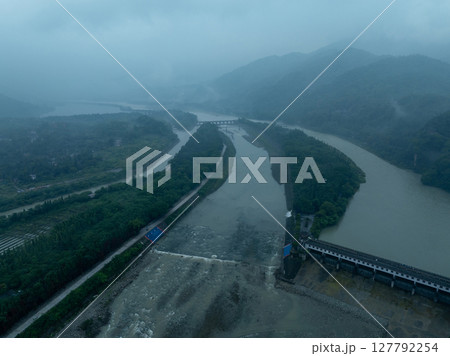 Aerial view of landscape in dujiangyan,Sichuan province,China 127792254