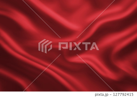 Vibrant red silk fabric with flowing smooth waves Vibrant red silk fabric with flowing smooth waves 127792415