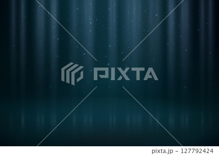 Dark blue spotlight background with soft particles and glow effect Dark blue spotlight background with soft particles and glow effect 127792424