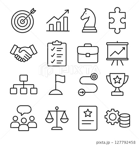 Business Strategy and Management Icons Collection Business Strategy and Management Icons Collection 127792458