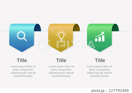 Three infographic banners with modern gradient labels 127792489