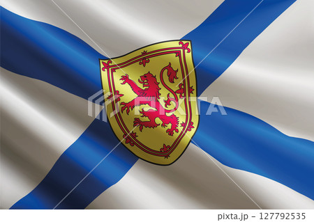 Nova Scotia flag waving in the wind. State of Canada 127792535