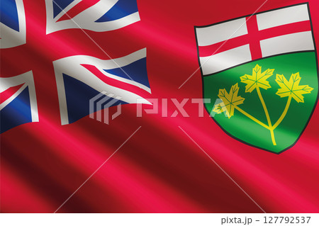 Ontario flag waving in the wind. State of Canada Ontario flag waving in the wind. State of Canada 127792537