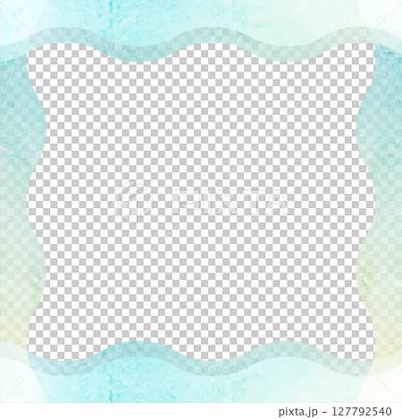 かわいい水彩の背景イラストフレーム（青・水色・正方形） 127792540