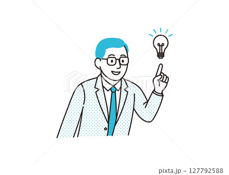 ひらめいたビジネスパーソンのイメーシイラスト 127792588
