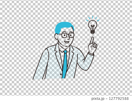 ひらめいたビジネスパーソンのイメーシイラスト 127792588