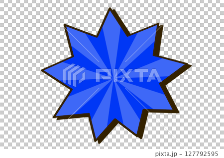 青色のスターバースト風吹き出しのベクターイラスト 127792595