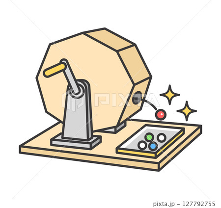 回転抽選器のシンプルなイラスト 127792755