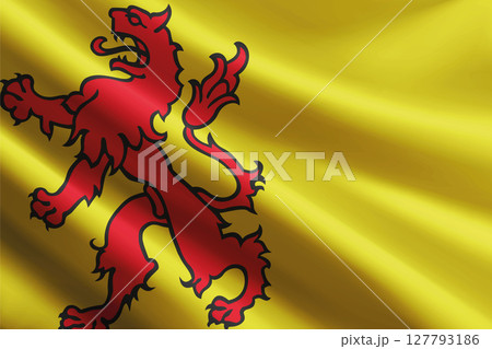 South Holland flag waving in the wind. Province of Netherlands 127793186