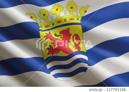 Zeeland flag waving in the wind. Province of Netherlands 127793188
