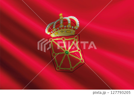 Navarre flag waving in the wind. autonomous community of Spain 127793205