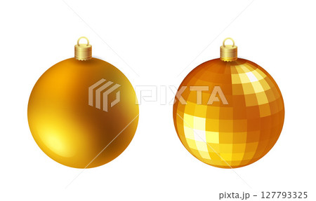 Color Christmas Baubles set isolated on white background. Color Christmas Baubles set isolated on white background. 127793325