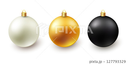 Color Christmas Baubles set isolated on white background. Color Christmas Baubles set isolated on white background. 127793329